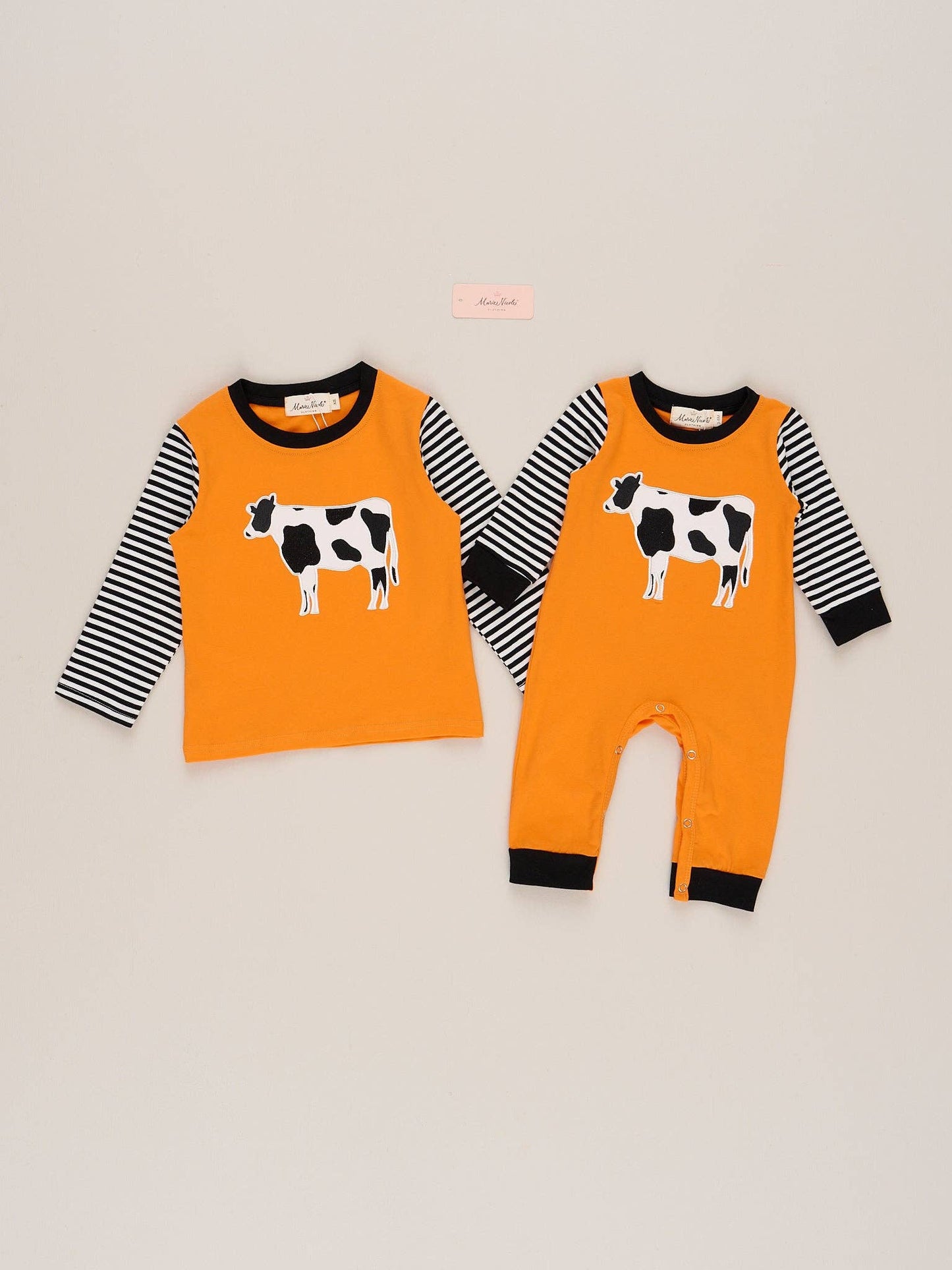 Embroidered Cow Romper