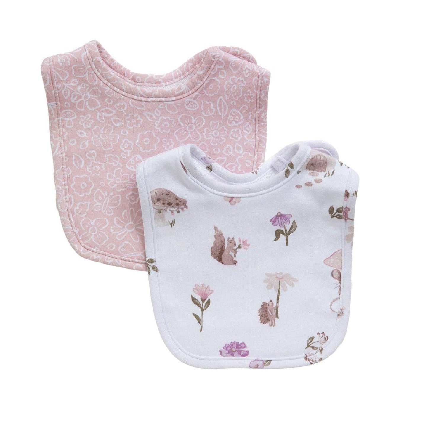 2pk Cotton Baby Bib Set | Mushroom House | Baby Accessories