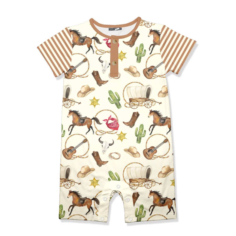Baby Cream Horses Playsuit: Cream / 6M
