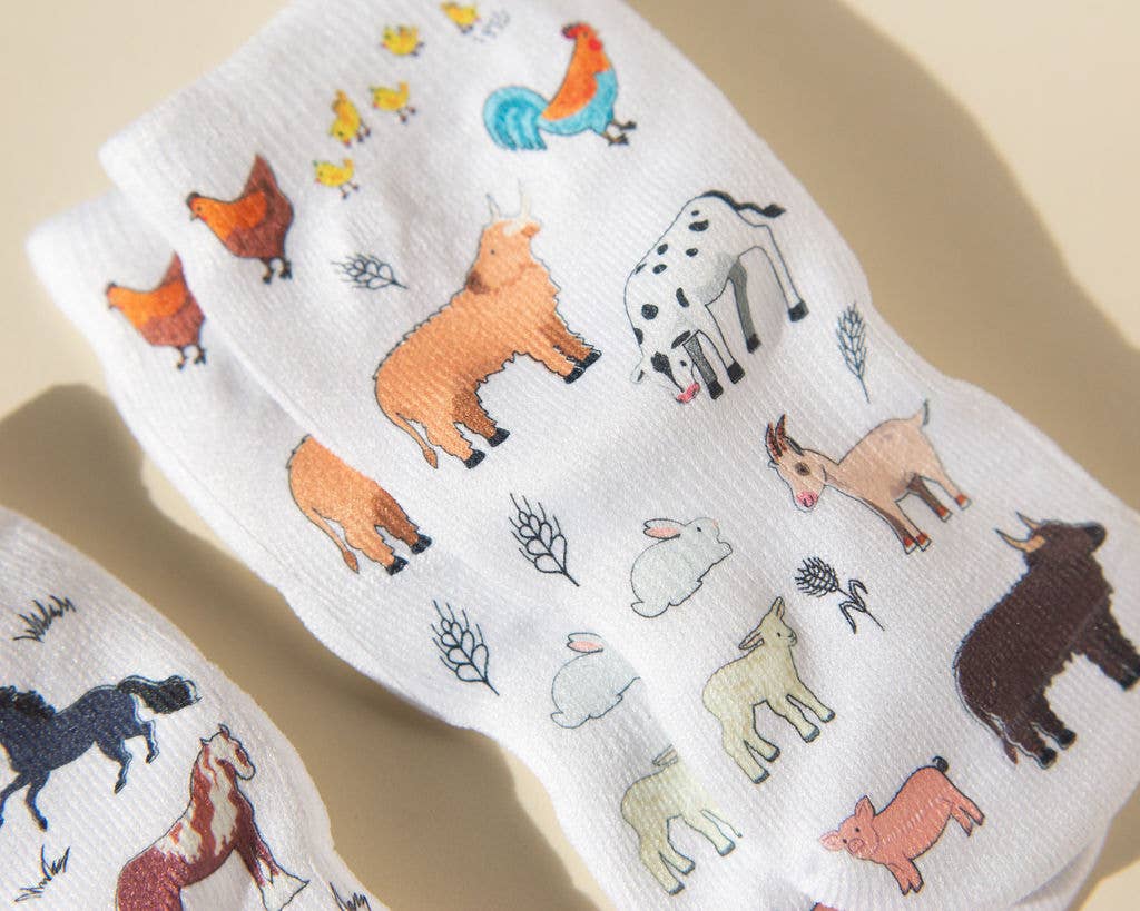 Cowboy - Non-Slip Baby Socks with Horses, Boots, Hats, Farm : 0 - 6M