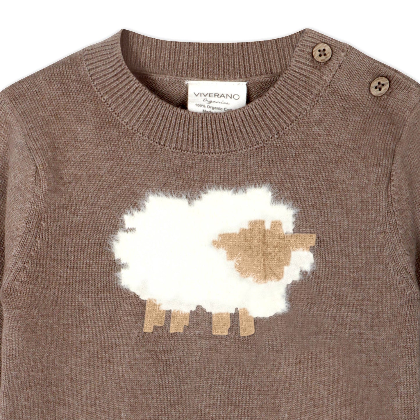 Sheep Jacquard Knit Baby Pullover & Pant SET