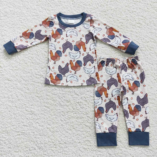 Fall Chicken Farm Pajamas Set