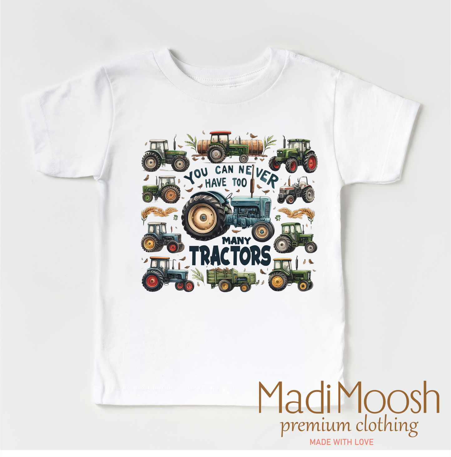 Types Of Tractors Shirt - Farmer Tee: Natural / 5T Kids