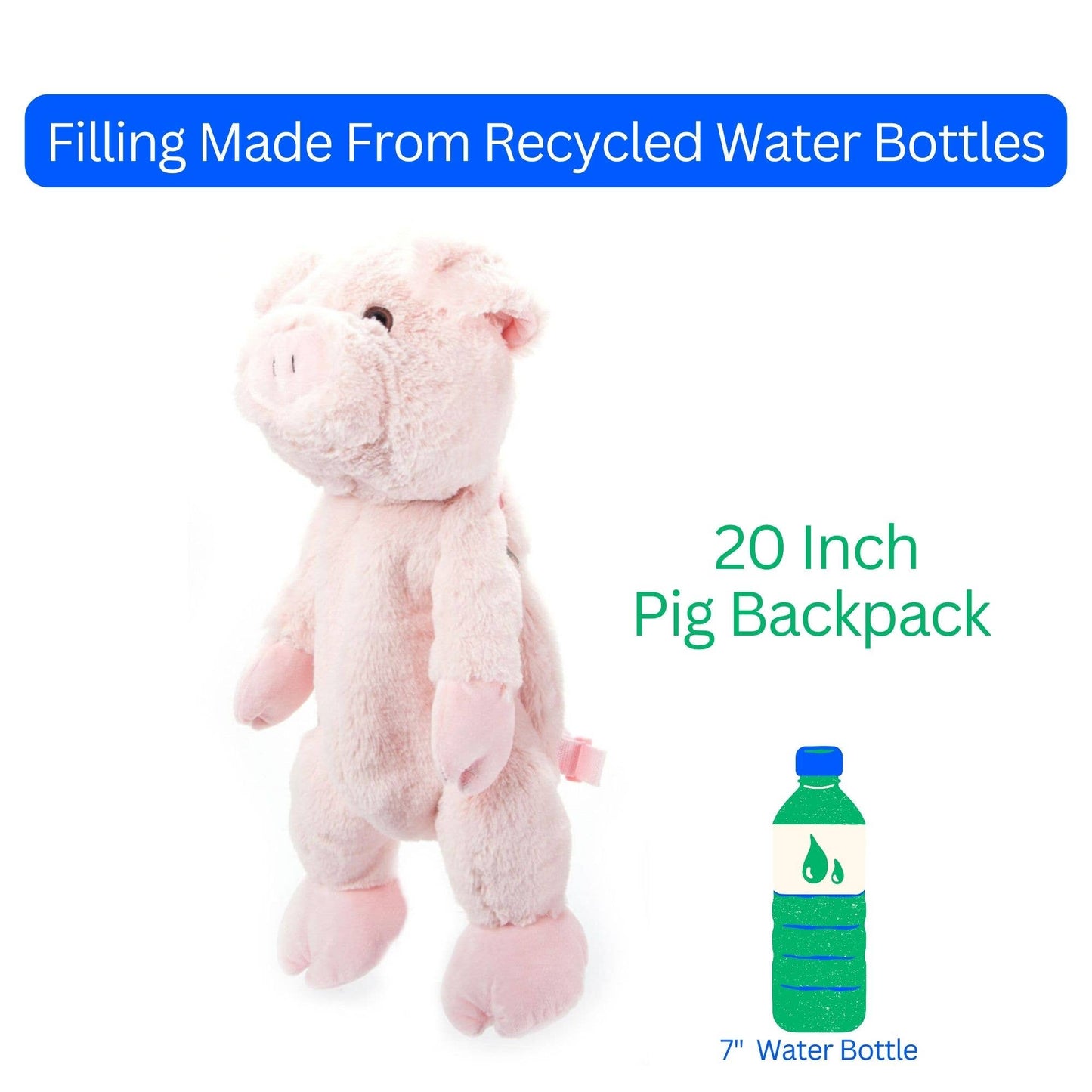 Pig 20"  Plush Animal Backpack