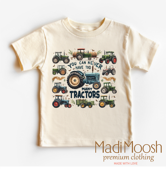 Types Of Tractors Shirt - Farmer Tee: Natural / 5T Kids