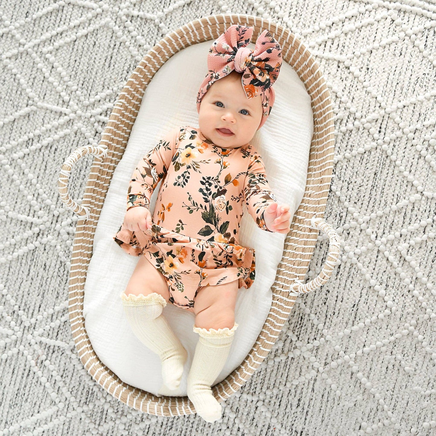 Flora Light Pink TUTU Bamboo Floral Baby Clothes Dress