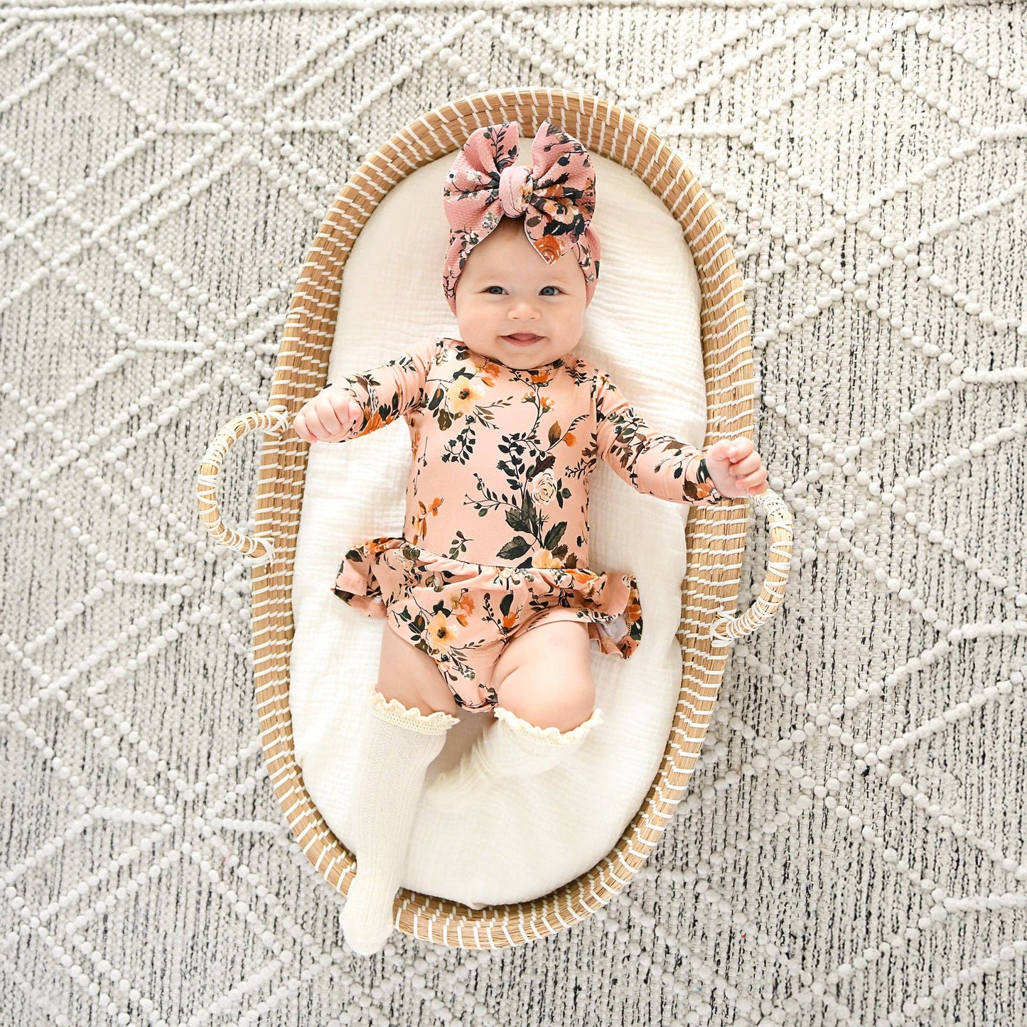 Flora Light Pink TUTU Bamboo Floral Baby Clothes Dress