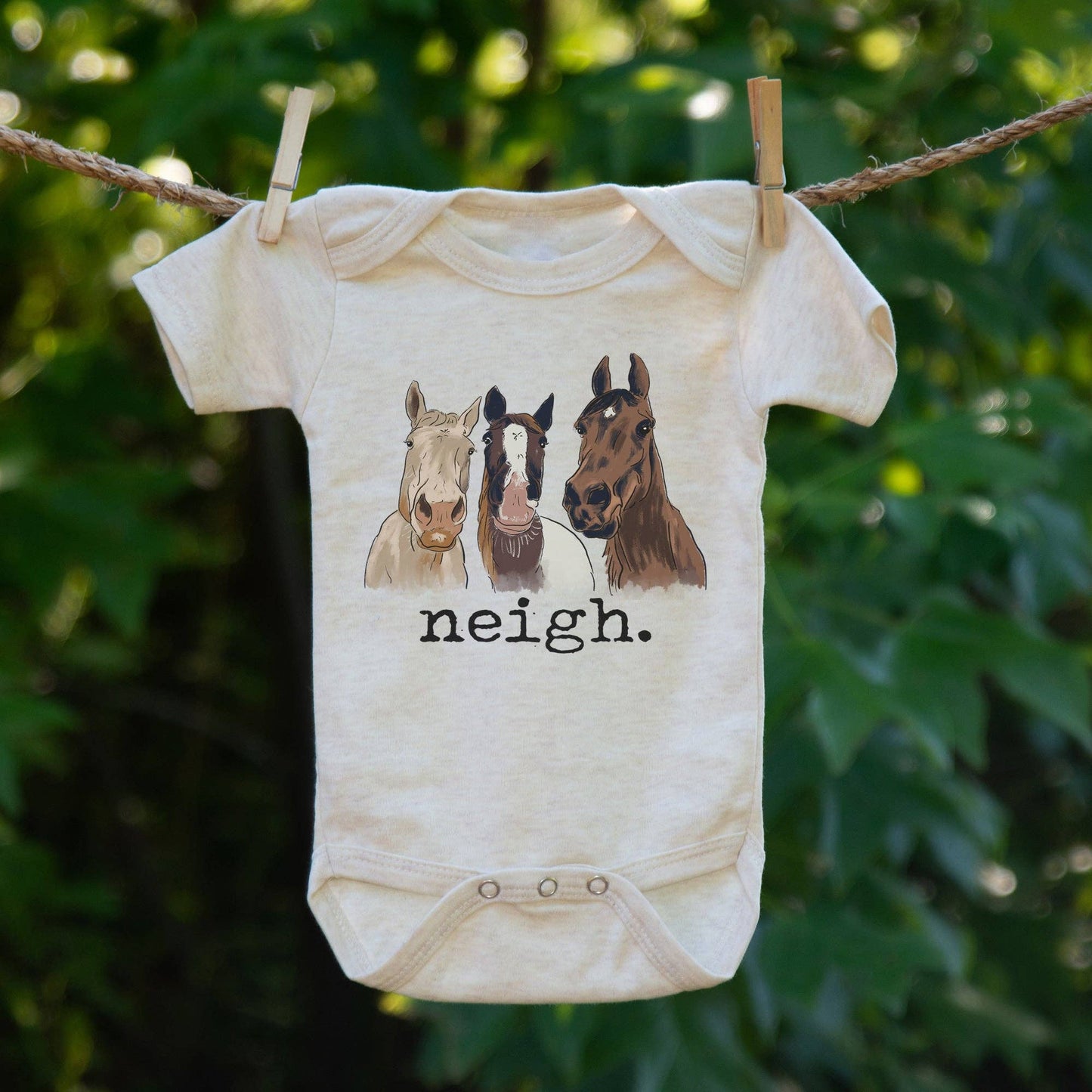 "Neigh" Horse Country Western Farm Baby Boy Girl Clothing: 6-12 months / Long sleeves