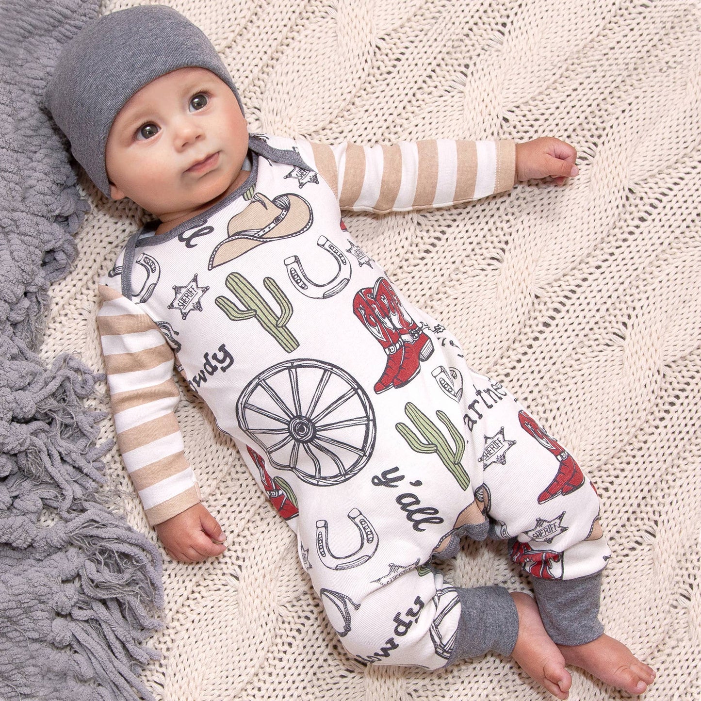 Baby Boy's Howdy Partner Cotton Romper: 6-9M