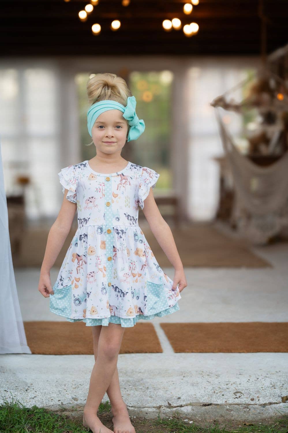 Hobby Farm Fall Girls Dress: 4t
