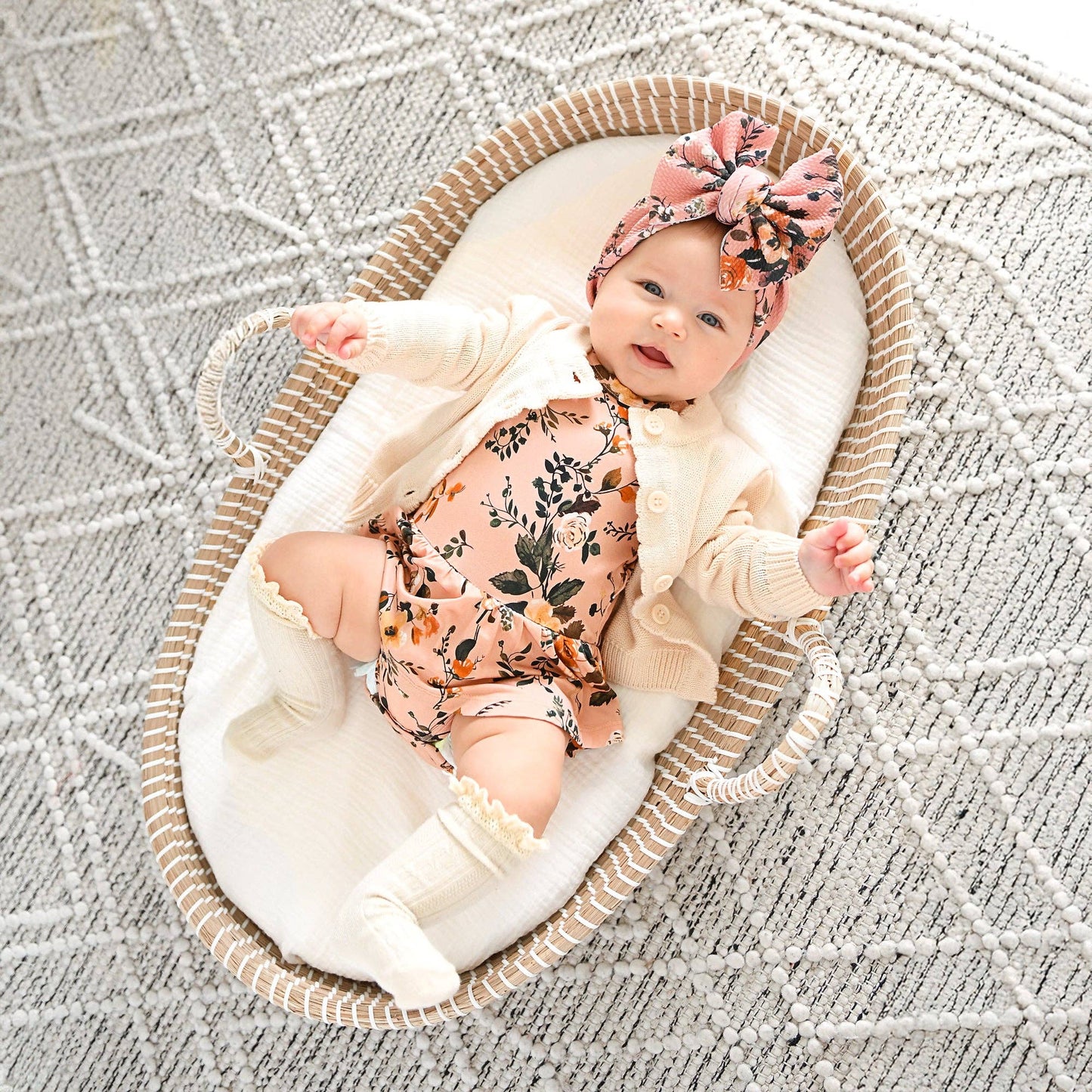 Flora Light Pink TUTU Bamboo Floral Baby Clothes Dress