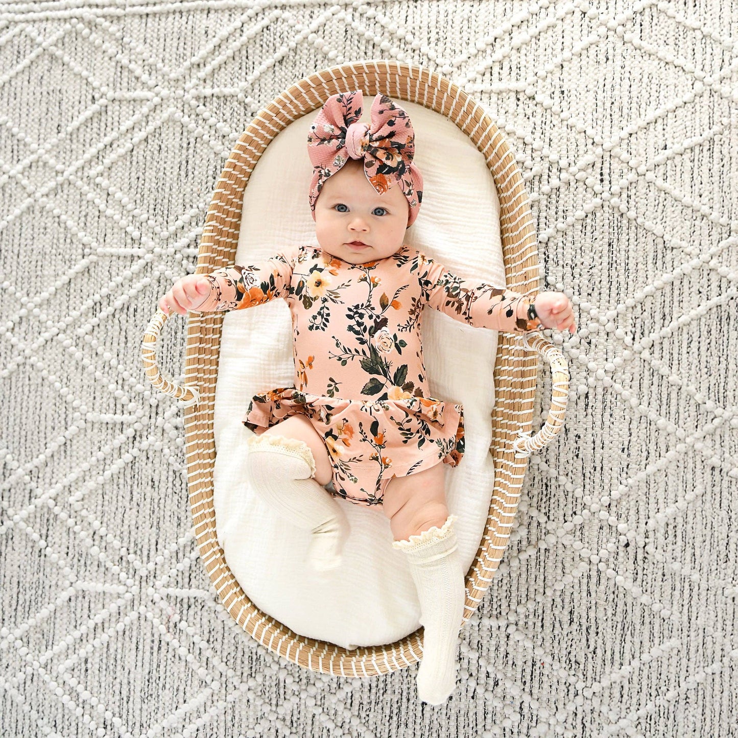 Flora Light Pink TUTU Bamboo Floral Baby Clothes Dress