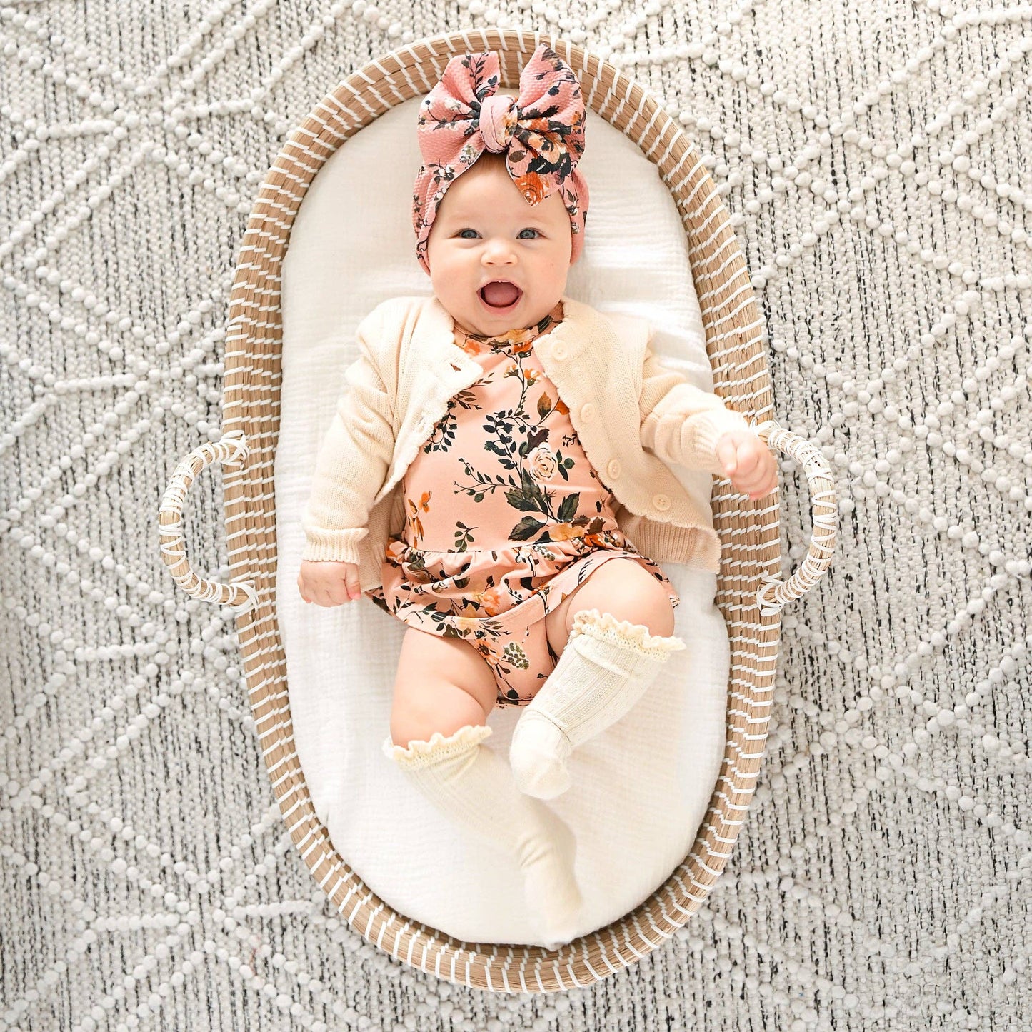 Flora Light Pink TUTU Bamboo Floral Baby Clothes Dress