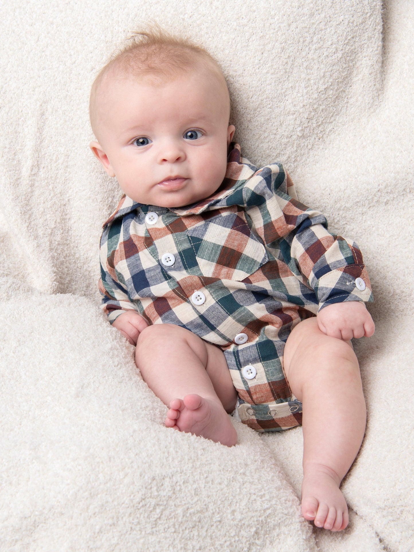 Vintage Plaid Button Up Bubble