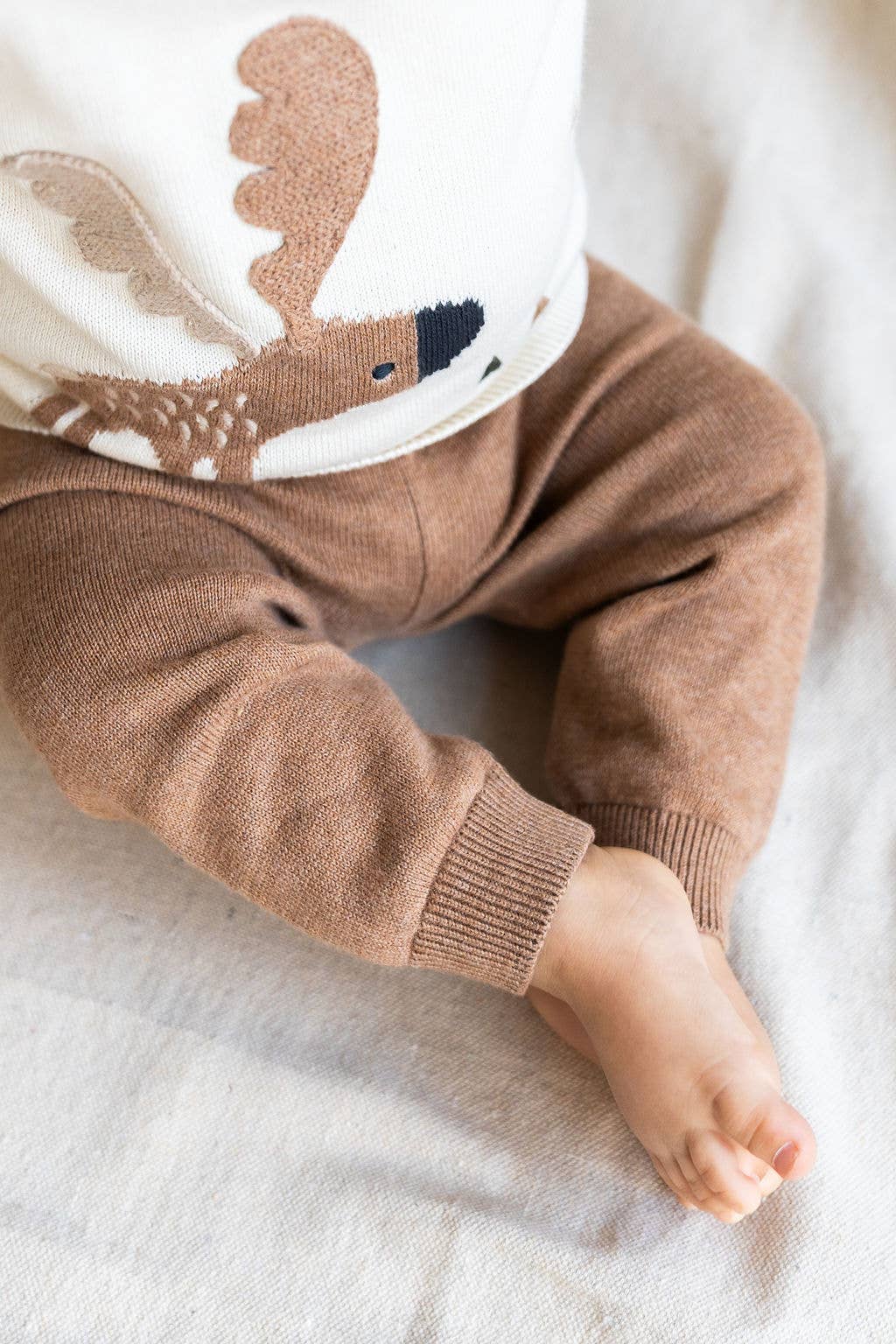 Pocket Sweater Knit Baby Legging Pants (Organic Cotton): Natural / 6-12M