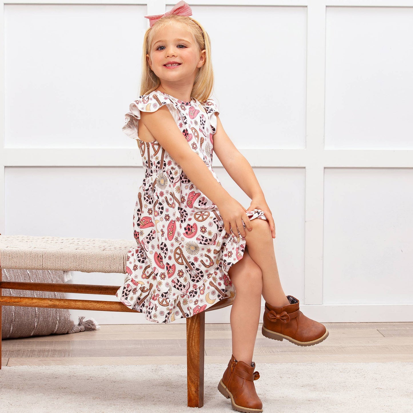 Cowgirl Cutie Bamboo Twirl Dress: 4T