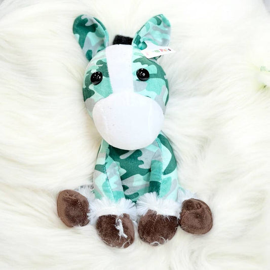 Green camo plush horse-medium farm pal 
