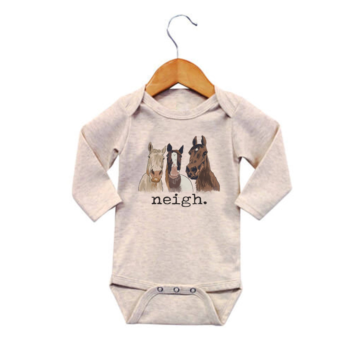 "Neigh" Horse Country Western Farm Baby Boy Girl Clothing: 6-12 months / Long sleeves